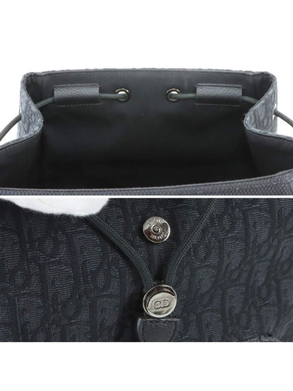 Dior Oblique Backpack Canvas Leather Black - Picture 8 of 10